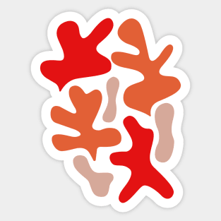 Tropical abstract shapes - Red Sticker